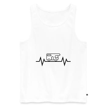 Herzschlag Wohnmobil black - Männer Premium Bio Tank Top - Weiß - Vorne - Michal (187cm)