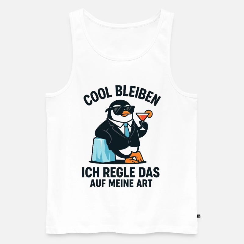 Penguin Cocktail Anzug - Männer Premium Bio Tank Top - Weiß
