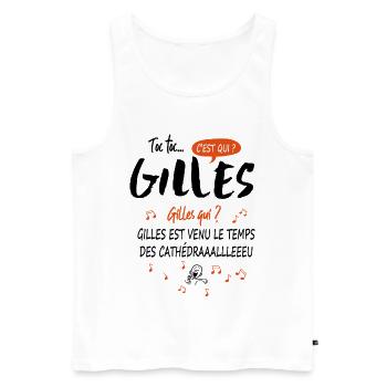 Name Gilles Geburtstag Geschenkidee Mann - Männer Premium Bio Tank Top - Weiß - Vorne - Michal (187cm)