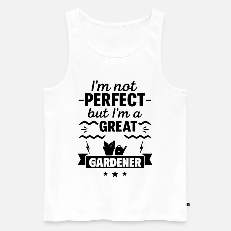Nicht perfekt aber ein super Gärtner - Männer Premium Bio Tank Top - Weiß
