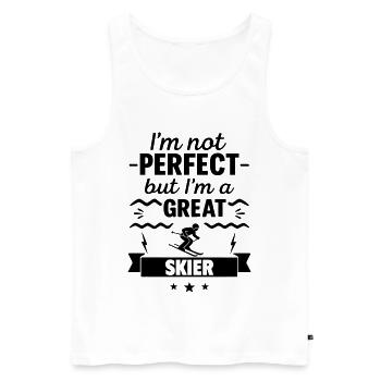 Not perfect, but a great skier - Men's Premium Organic Tank Top - white - Front - Michal (187cm)