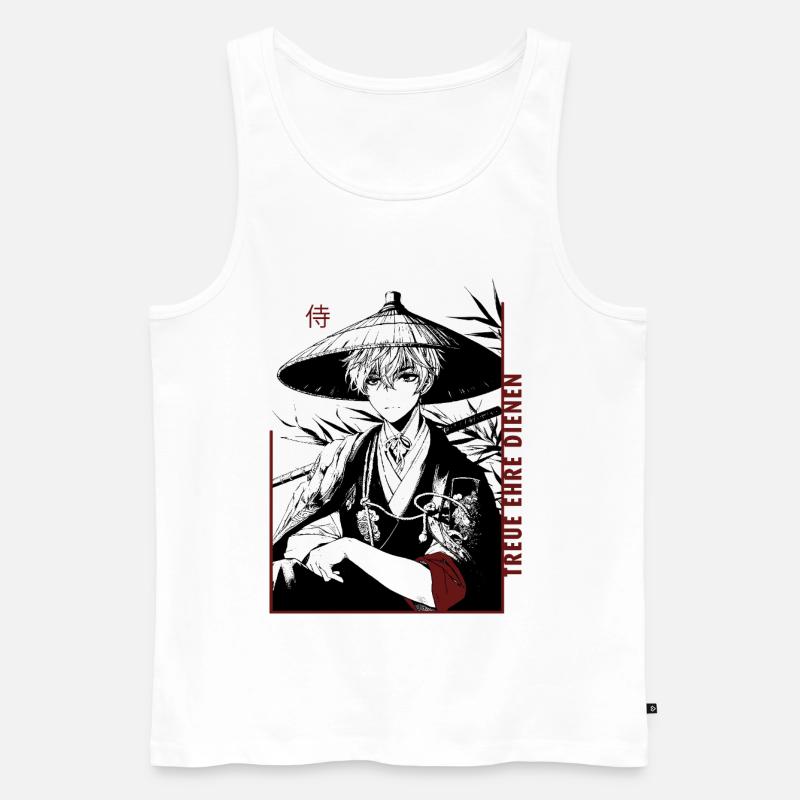 Samurai - Männer Premium Bio Tank Top - Weiß
