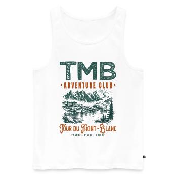 TMB Adventure Club Tour du Mont-Blanc Randonnée - Débardeur bio Premium Homme - blanc - Devant - Michal (187cm)