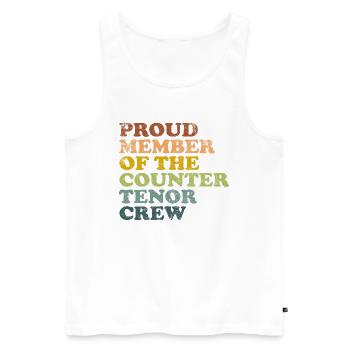 Proud Member of the Countertenor Crew - retro - Männer Premium Bio Tank Top - Weiß - Vorne - Michal (187cm)