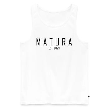 Matura EST. 2023 - Männer Premium Bio Tank Top - Weiß - Vorne - Michal (187cm)