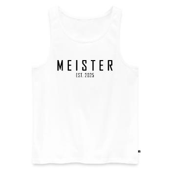 Meister EST. 2025 - Männer Premium Bio Tank Top - Weiß - Vorne - Michal (187cm)