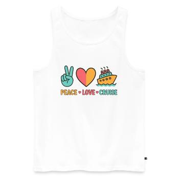 Peace Love Cruise Vacation - Men's Premium Organic Tank Top - white - Front - Michal (187cm)