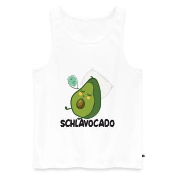 Lustige Avocado - Schlavocado - Männer Premium Bio Tank Top - Weiß - Vorne - Michal (187cm)