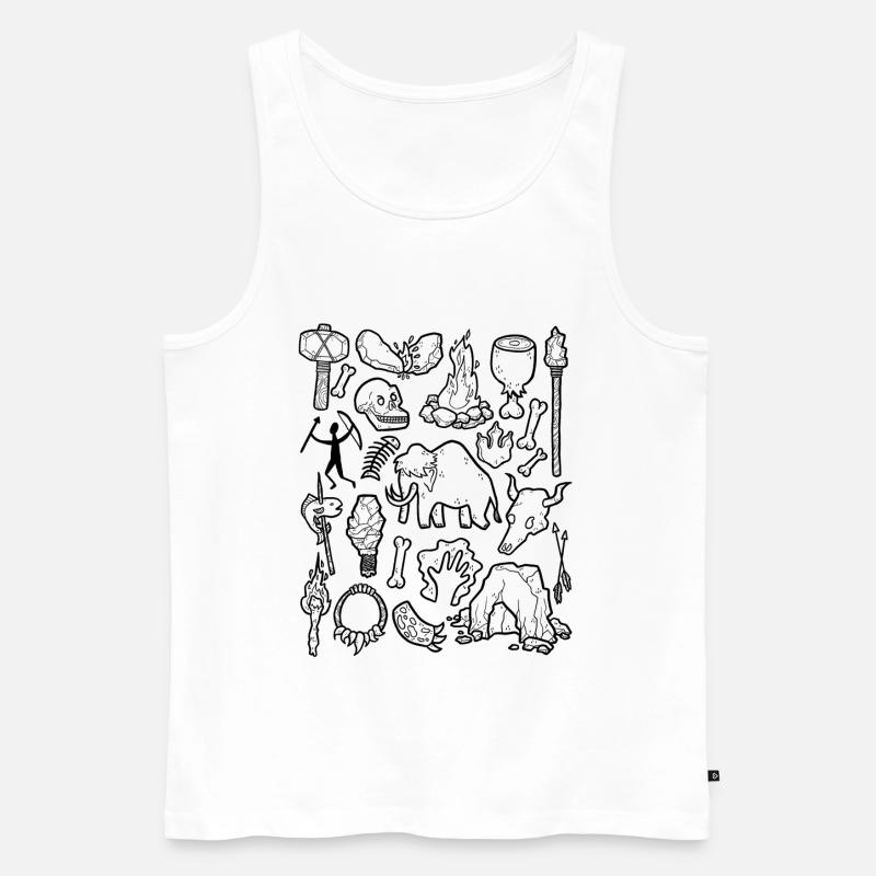 Steinzeit - Männer Premium Bio Tank Top - Weiß