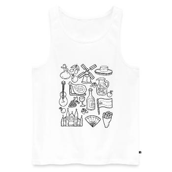 Spain - Men's Premium Organic Tank Top - white - Front - Michal (187cm)