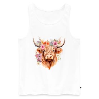 Hochlandkuh, Western, Landleben, Süden - Männer Premium Bio Tank Top - Weiß - Vorne - Michal (187cm)
