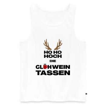 Hoch die Glühweintassen - Männer Premium Bio Tank Top - Weiß - Vorne - Michal (187cm)