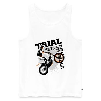 Motorrad Trial - Motorcycle Trial - Männer Premium Bio Tank Top - Weiß - Vorne - AI Model Male 178 light (178cm)