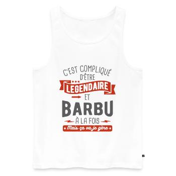 légendaire et barbu - Débardeur bio Premium Homme - blanc - Devant - Michal (187cm)