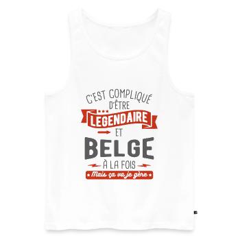 légendaire et belge - Débardeur bio Premium Homme - blanc - Devant - Michal (187cm)