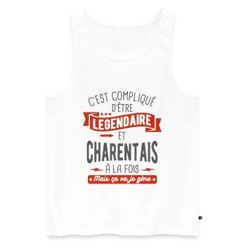 légendaire et charentais - Débardeur bio Premium Homme - blanc - Devant - Michal (187cm)