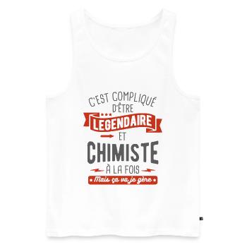 légendaire et chimiste - Débardeur bio Premium Homme - blanc - Devant - Michal (187cm)