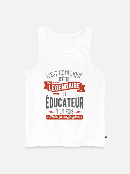 légendaire et éducateur - Débardeur bio Premium Homme - blanc