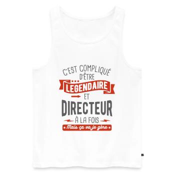 légendaire et directeur - Débardeur bio Premium Homme - blanc - Devant - Michal (187cm)