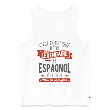 légendaire et espagnol - Débardeur bio Premium Homme - blanc - Devant - Michal (187cm)