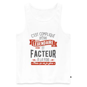 légendaire et facteur - Débardeur bio Premium Homme - blanc - Devant - Michal (187cm)