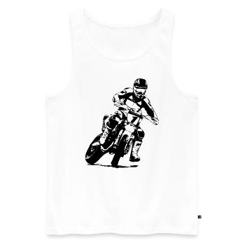 Supermoto - Supermotard - Men's Premium Organic Tank Top - white - Front - Michal (187cm)