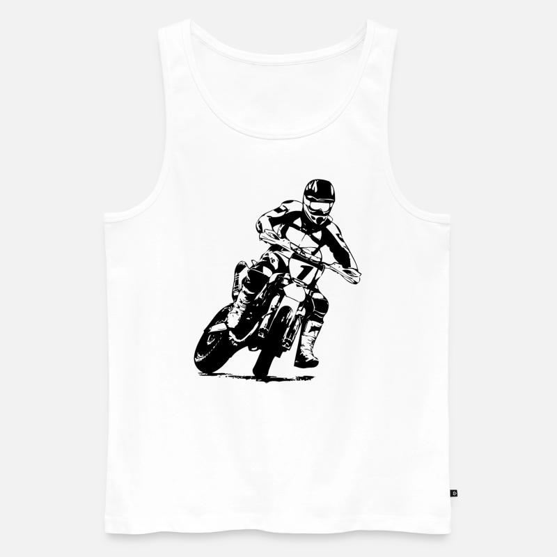 Supermoto - Supermotard - Männer Premium Bio Tank Top - Weiß