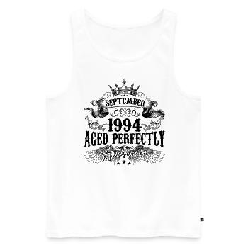 Anniversaire 1994 Septembre 1994 né en Septembre - Débardeur bio Premium Homme - blanc - Devant - Michal (187cm)