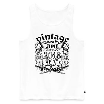 Geburtstag 2018 Juni 2018! geboren im Juni 2018 - Männer Premium Bio Tank Top - Weiß - Vorne - Michal (187cm)