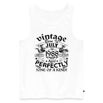 Juli 1998 | Jahrgang 1998 | geboren im Juli - Männer Premium Bio Tank Top - Weiß - Vorne - Michal (187cm)