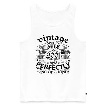 Juli 2001 | Jahrgang 2001 | geboren im Juli - Männer Premium Bio Tank Top - Weiß - Vorne - Michal (187cm)