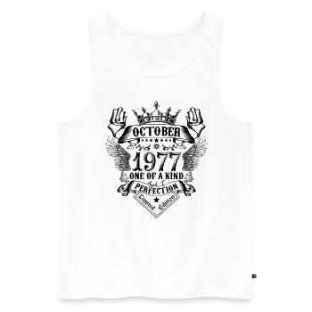 Geburtstag 1977 Oktober 1977 geboren im Oktober - Männer Premium Bio Tank Top - Weiß - Vorne - Michal (187cm)