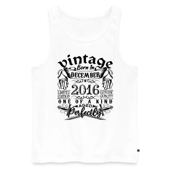Geburtstag 2016 Dezember 2016 geboren im Dezember - Männer Premium Bio Tank Top - Weiß - Vorne - Michal (187cm)