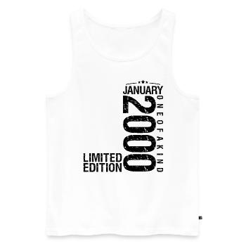 Birthday January 2000 January born in January - Men's Premium Organic Tank Top - white - Front - Michal (187cm)