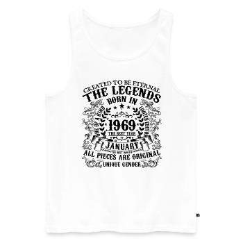 Geburtstag 1969 Januar 1969 geboren im Januar 1969 - Männer Premium Bio Tank Top - Weiß - Vorne - Michal (187cm)