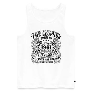 Birthday 1961 January 1961 born in January 1961 - Men's Premium Organic Tank Top - white - Front - Michal (187cm)