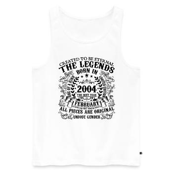 Birthday 2004 February 2004 born in February 2004 - Men's Premium Organic Tank Top - white - Front - AI Model Male 178 light (178cm)