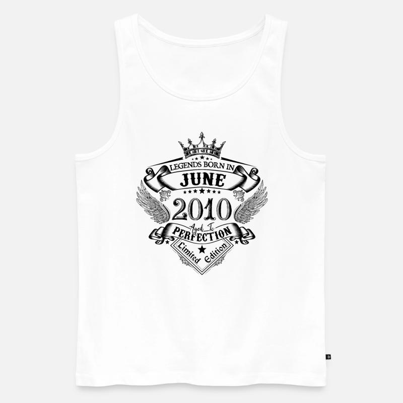Geburtstag Juni 2010 Juni Jubiläum 2010 - Männer Premium Bio Tank Top - Weiß