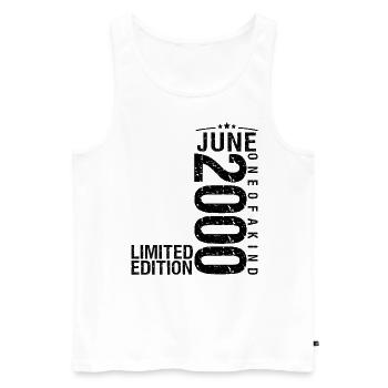 Birthday June 2000 June born in June 2000 - Men's Premium Organic Tank Top - white - Front - Michal (187cm)