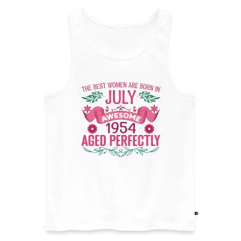 Juli 1954 Geburtstagsfrau Juli 1954 - Männer Premium Bio Tank Top - Weiß - Vorne - Michal (187cm)