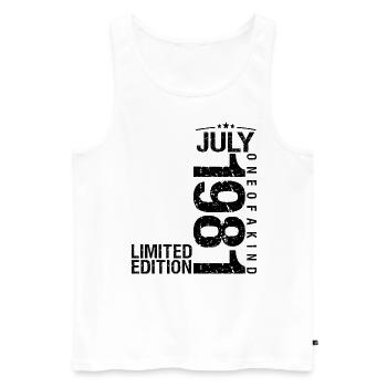 Geburtstag 1981 Juli 1981 Juli 1981 - Männer Premium Bio Tank Top - Weiß - Vorne - Michal (187cm)