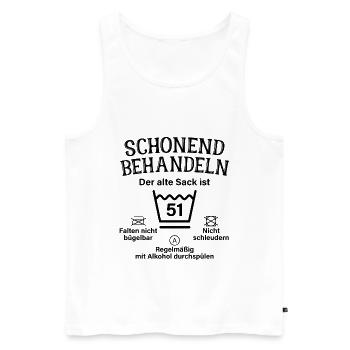 Schonend Behandeln 51. Geburtstag Der Alte Sack 51 - Männer Premium Bio Tank Top - Weiß - Vorne - Michal (187cm)
