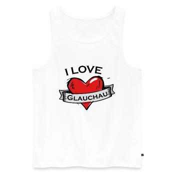 Glauchau - Ich liebe Stadtnamen in Tattoo Stil - Männer Premium Bio Tank Top - Weiß - Vorne - Michal (187cm)