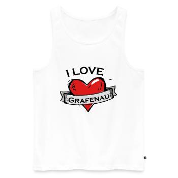 Grafenau - Ich liebe Stadtnamen in Tattoo Stil - Männer Premium Bio Tank Top - Weiß - Vorne - Michal (187cm)
