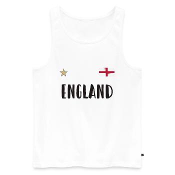 Maillot de football de l’Angleterre Drapeau anglais - Débardeur bio Premium Homme - blanc - Devant - Michal (187cm)