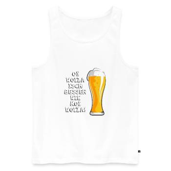 Woiza Weizen Spruch Schwabe Sprüche Schwäbisch - Männer Premium Bio Tank Top - Weiß - Vorne - Michal (187cm)