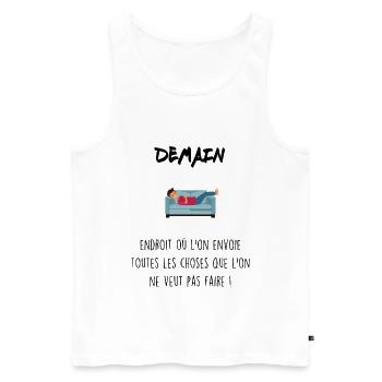 Demain - Débardeur bio Premium Homme - blanc - Devant - Michal (187cm)