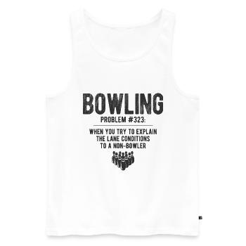 Bowling - Männer Premium Bio Tank Top - Weiß - Vorne - AI Model Male 178 light (178cm)