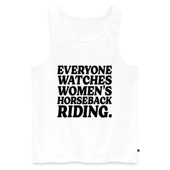 Humor Sport Women's Riding - Men's Premium Organic Tank Top - white - Front - Michal (187cm)