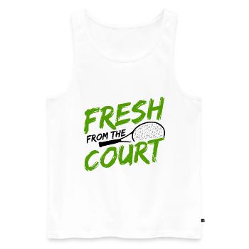 Tennisplatz Spruch Für Tennis - Männer Premium Bio Tank Top - Weiß - Vorne - Michal (187cm)
